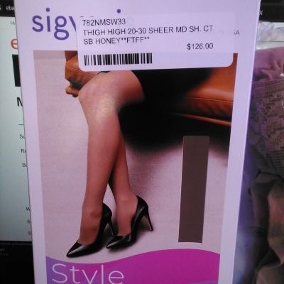 SIGVARIS Sheer Thigh High Stockings SZ MS Honey Lace Top 20-30 BRAND NEW SEALED